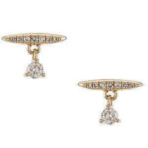EF Collection Diamond Arc Stud Earring 14k yellow gold